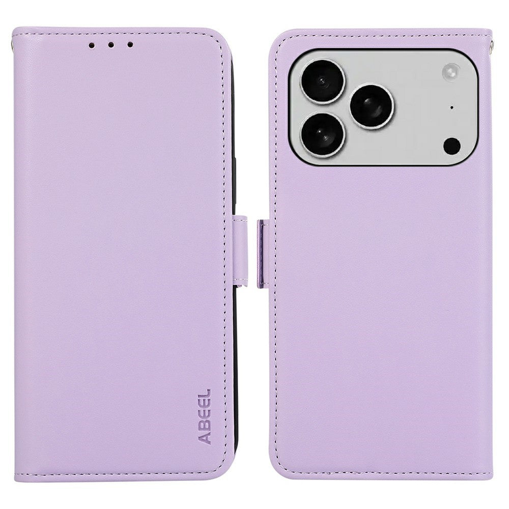 ABEEL For iPhone 18 Pro / 17 Pro Case Leather Phone Cover with RFID Blocking Wallet