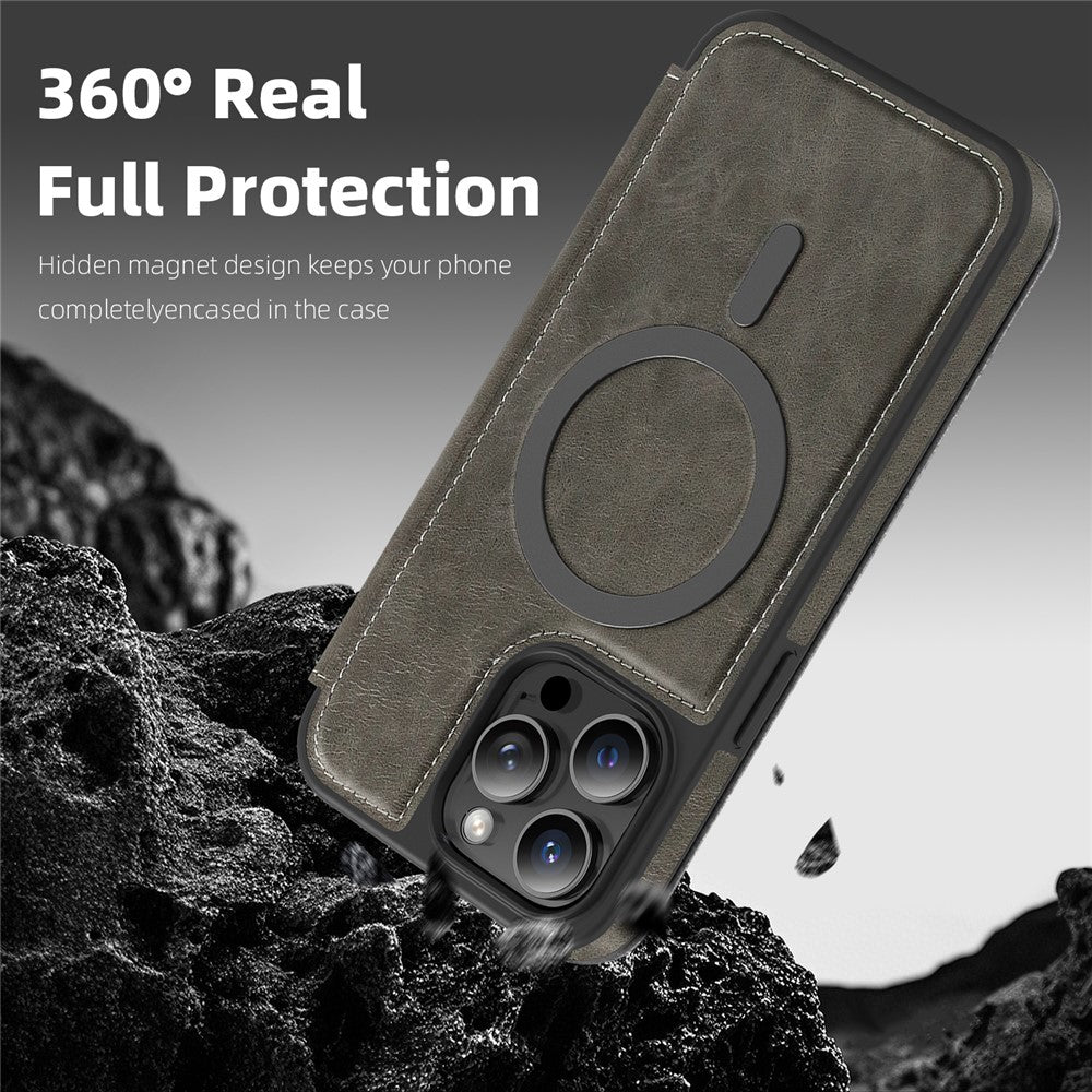 For iPhone 14 Pro Max Case Compatible with MagSafe RFID Blocking Card Holder Leather Phone Cover