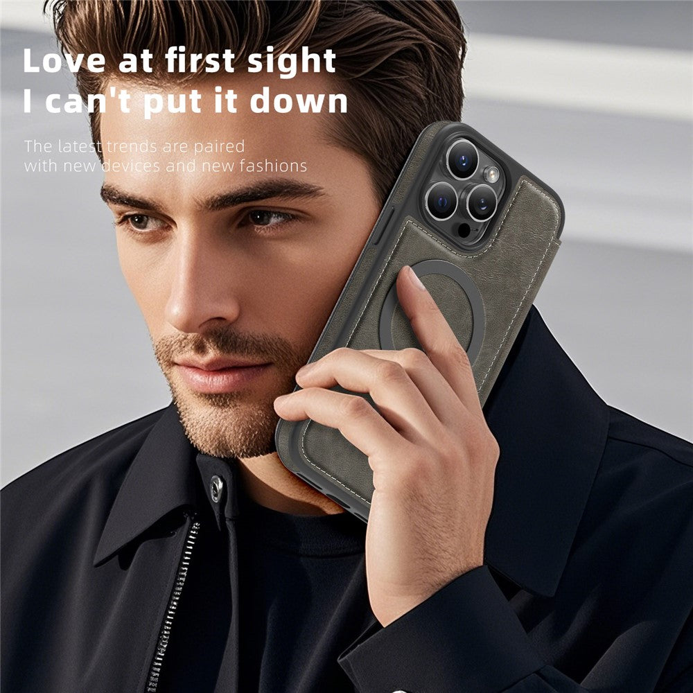 For iPhone 14 Pro Max Case Compatible with MagSafe RFID Blocking Card Holder Leather Phone Cover