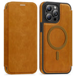 For iPhone 14 Pro Max Case Compatible with MagSafe RFID Blocking Card Holder Leather Phone Cover