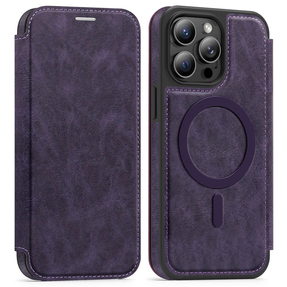 For iPhone 14 Pro Max Case Compatible with MagSafe RFID Blocking Card Holder Leather Phone Cover