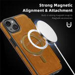 For iPhone 14 Plus Case Compatible with MagSafe RFID Blocking Card Holder Leather Phone Cover