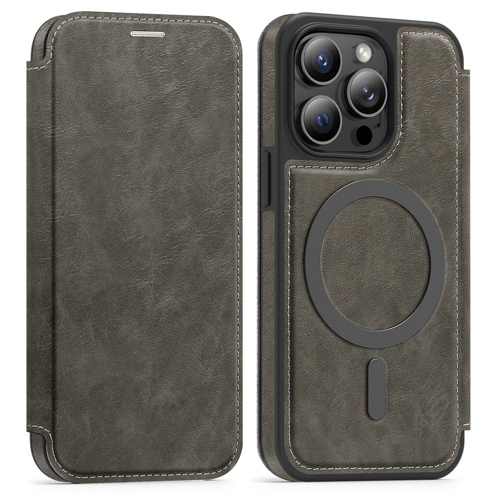 Til iPhone 14 Pro etui, kompatibel med MagSafe RFID-blokerende kortholder i læder til telefonen