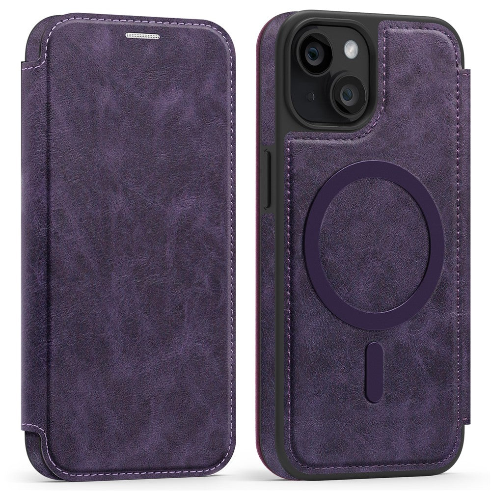 Til iPhone 13 Cover, kompatibel med MagSafe RFID-blokerende kortholder, læder telefoncover