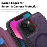 Til iPhone 13 Cover, kompatibel med MagSafe RFID-blokerende kortholder, læder telefoncover
