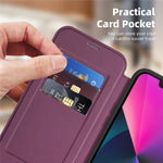 Til iPhone 13 Cover, kompatibel med MagSafe RFID-blokerende kortholder, læder telefoncover
