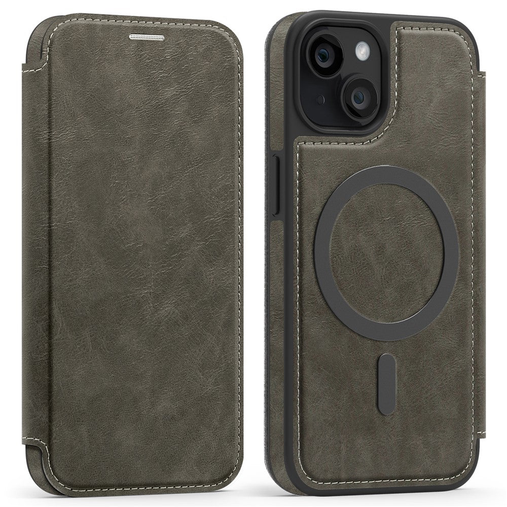 Til iPhone 13 Cover, kompatibel med MagSafe RFID-blokerende kortholder, læder telefoncover