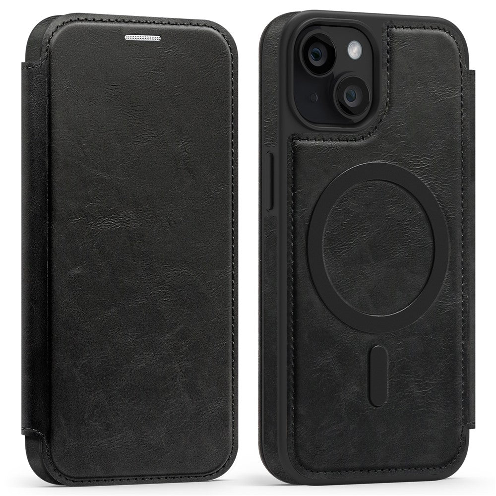 Til iPhone 13 Cover, kompatibel med MagSafe RFID-blokerende kortholder, læder telefoncover