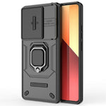 For Xiaomi Redmi Note 14S 4G Case PC + TPU Kickstand Phone Protector with Lens Cover
