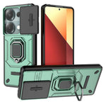 For Xiaomi Redmi Note 14S 4G Case PC + TPU Kickstand Phone Protector with Lens Cover