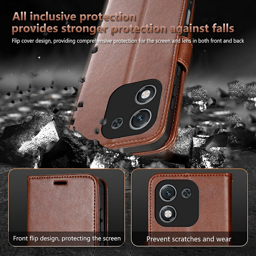 AZNS For Honor X70i Case Anti-Scratch PU Leather Stand Wallet Phone Cover