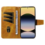 For Xiaomi Redmi Note 14 4G (164.84mm) Leather Case Wallet Stand Grids Imprinted Phone Cover with Strap
