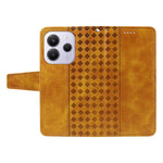 For Xiaomi Redmi Note 14 4G (164.84mm) Leather Case Wallet Stand Grids Imprinted Phone Cover with Strap