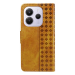 For Xiaomi Redmi Note 14 4G (164.84mm) Leather Case Wallet Stand Grids Imprinted Phone Cover with Strap