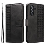 Samsung Galaxy A18 5G / A18 4G A17 5G / A17 4G / A26 5G / A16 5G / A16 4G-cover i læder, pungcover med stativ, ternet mønster og rem