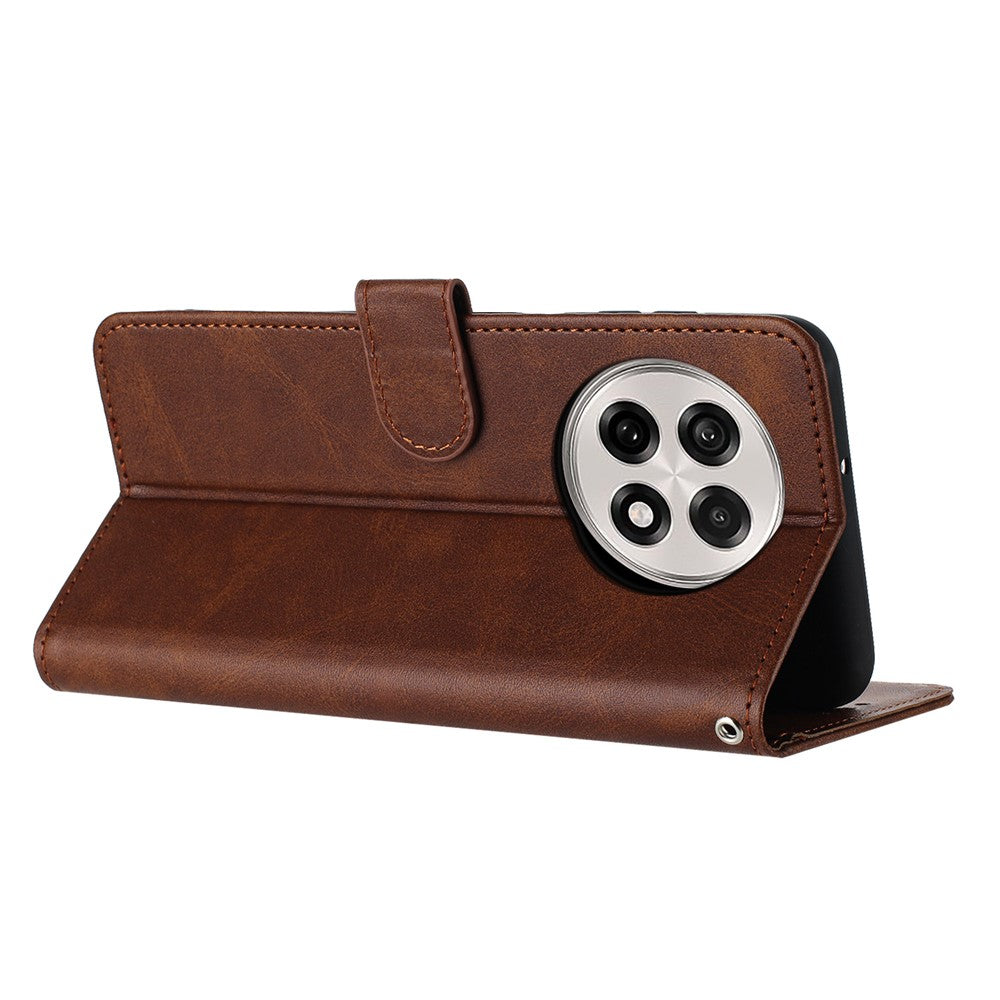 For OnePlus 13R 5G Case Flip Stand PU Leather Wallet Phone Cover Calf Texture