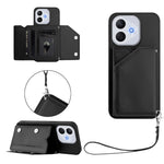 For Honor X70i / Honor 400 Lite 5G Case Card Holder Kickstand Skin-Touch Phone Cover with Wrist Strap