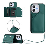 For Honor X70i / Honor 400 Lite 5G Case Card Holder Kickstand Skin-Touch Phone Cover with Wrist Strap