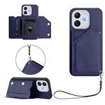 For Honor X70i / Honor 400 Lite 5G Case Card Holder Kickstand Skin-Touch Phone Cover with Wrist Strap