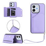 For Honor X70i / Honor 400 Lite 5G Case Card Holder Kickstand Skin-Touch Phone Cover with Wrist Strap
