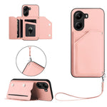 For Xiaomi Poco X7 Pro 5G Case Card Holder Kickstand Skin-Touch Phone Cover with Wrist Strap