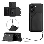 For Xiaomi Poco X7 Pro 5G Case Card Holder Kickstand Skin-Touch Phone Cover with Wrist Strap