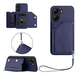 For Xiaomi Poco X7 Pro 5G Case Card Holder Kickstand Skin-Touch Phone Cover with Wrist Strap