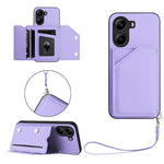 For Xiaomi Poco X7 Pro 5G Case Card Holder Kickstand Skin-Touch Phone Cover with Wrist Strap