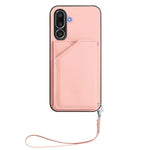For Samsung Galaxy M56 5G Case Card Holder Kickstand Skin-Touch Phone Cover with Wrist Strap