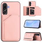 For Samsung Galaxy M56 5G Case Card Holder Kickstand Skin-Touch Phone Cover with Wrist Strap