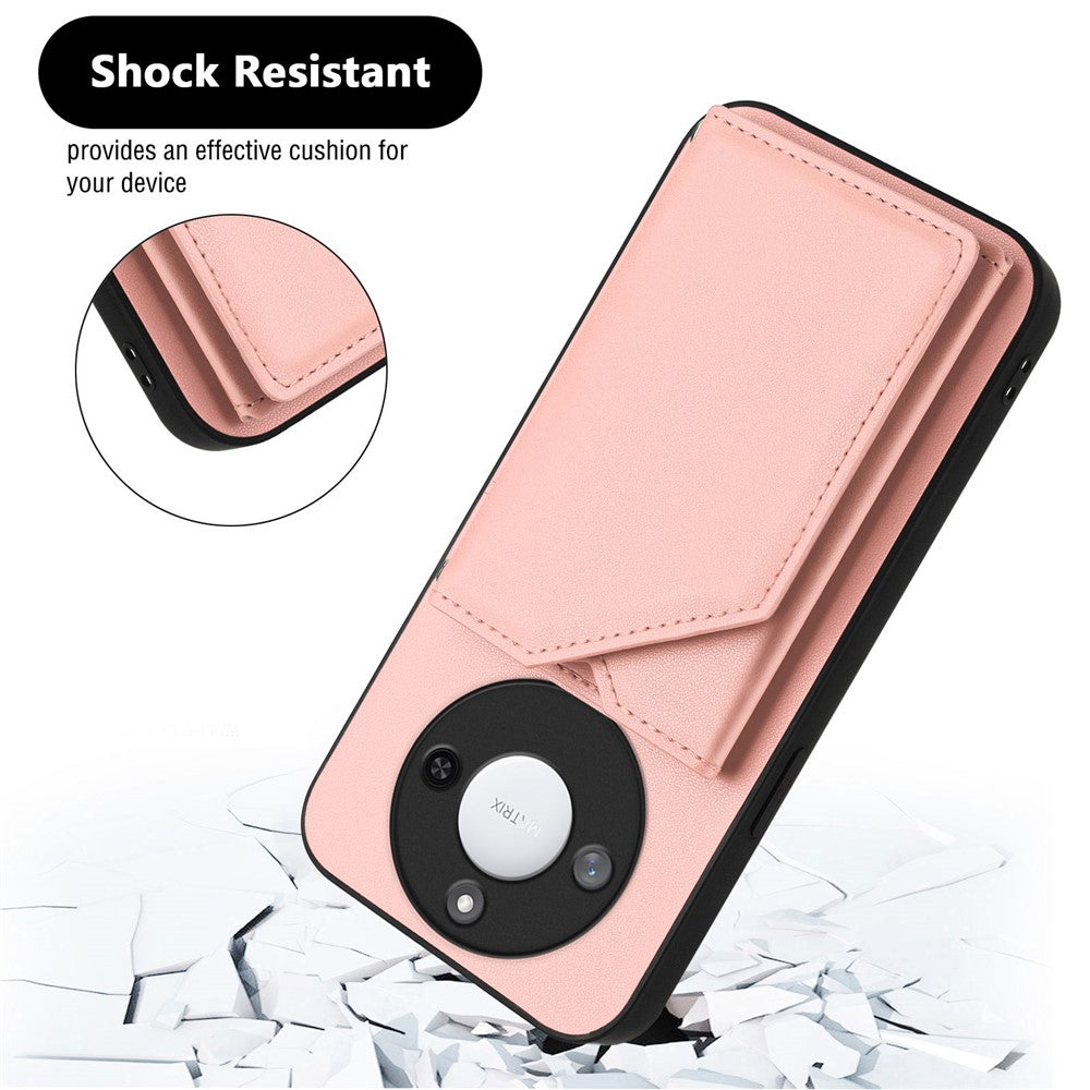 For Honor X60 5G / Honor X9c Smart 5G Case Card Holder Kickstand Skin-Touch Phone Cover with Wrist Strap