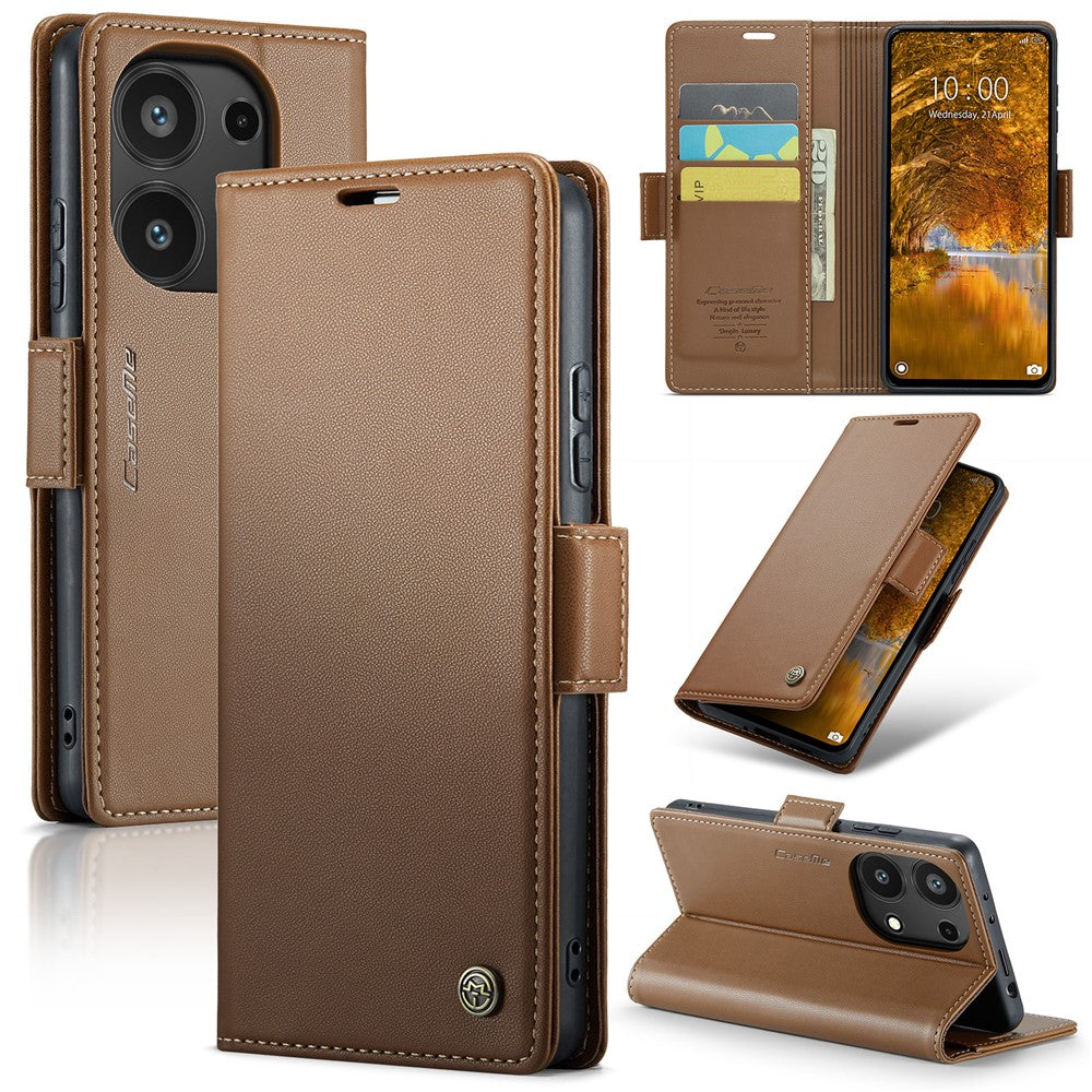 CASEME For Xiaomi Redmi Note 13 Pro 4G Case  023 Series RFID Blocking Leather Wallet Stand Phone Cover