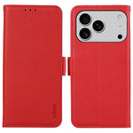 ABEEL For iPhone 18 Pro / 17 Pro Case Litchi Texture Leather RFID Blocking Phone Cover