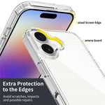 For iPhone 17 Clear Case TPU + Acrylic Shockproof Phone Back Cover