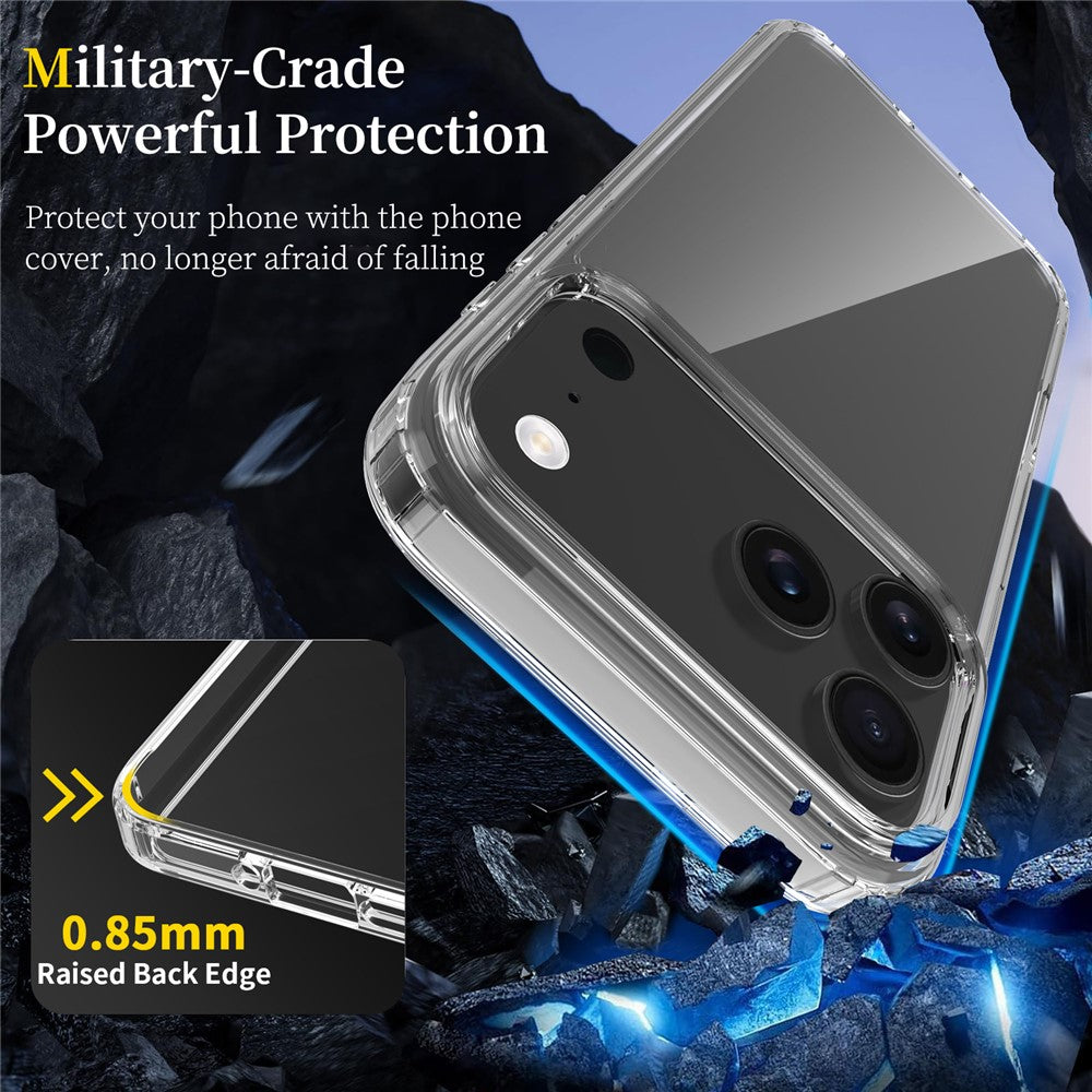 For iPhone 17 Pro Max Clear Case TPU + Acrylic Shockproof Phone Back Cover
