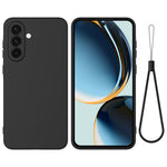 For Samsung Galaxy F56 5G  /  M56 5G Liquid Silicone Case Phone Back Cover with Hand Strap