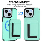 Magnetisk Cover til iPhone 15 TPU + PU-læder Bagcover til telefon med aftagelig kortholder
