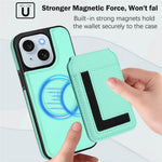 Magnetisk Cover til iPhone 15 TPU + PU-læder Bagcover til telefon med aftagelig kortholder