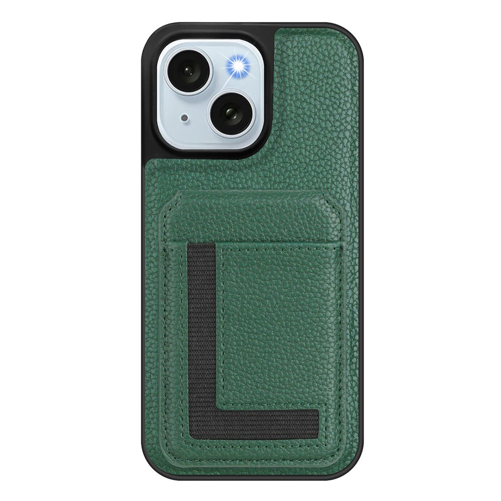 Magnetisk Cover til iPhone 15 TPU + PU-læder Bagcover til telefon med aftagelig kortholder