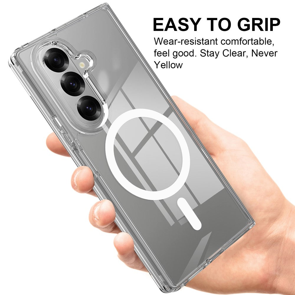 For Samsung Galaxy Z Fold7 5G Clear Phone Case Magnetic Case TPU+Acrylic Back Cover