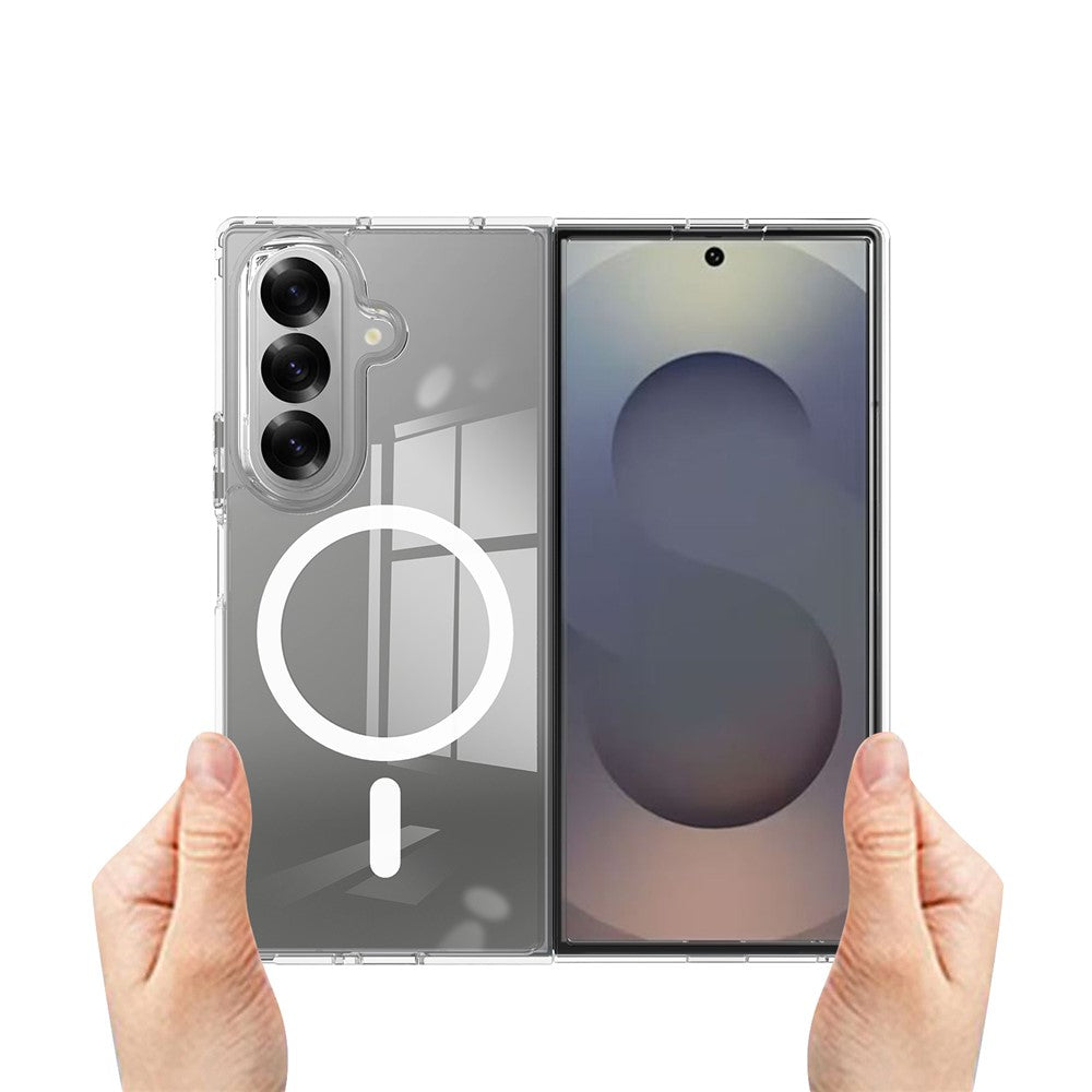 For Samsung Galaxy Z Fold7 5G Clear Phone Case Magnetic Case TPU+Acrylic Back Cover