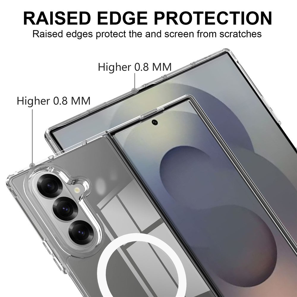 For Samsung Galaxy Z Fold7 5G Clear Phone Case Magnetic Case TPU+Acrylic Back Cover