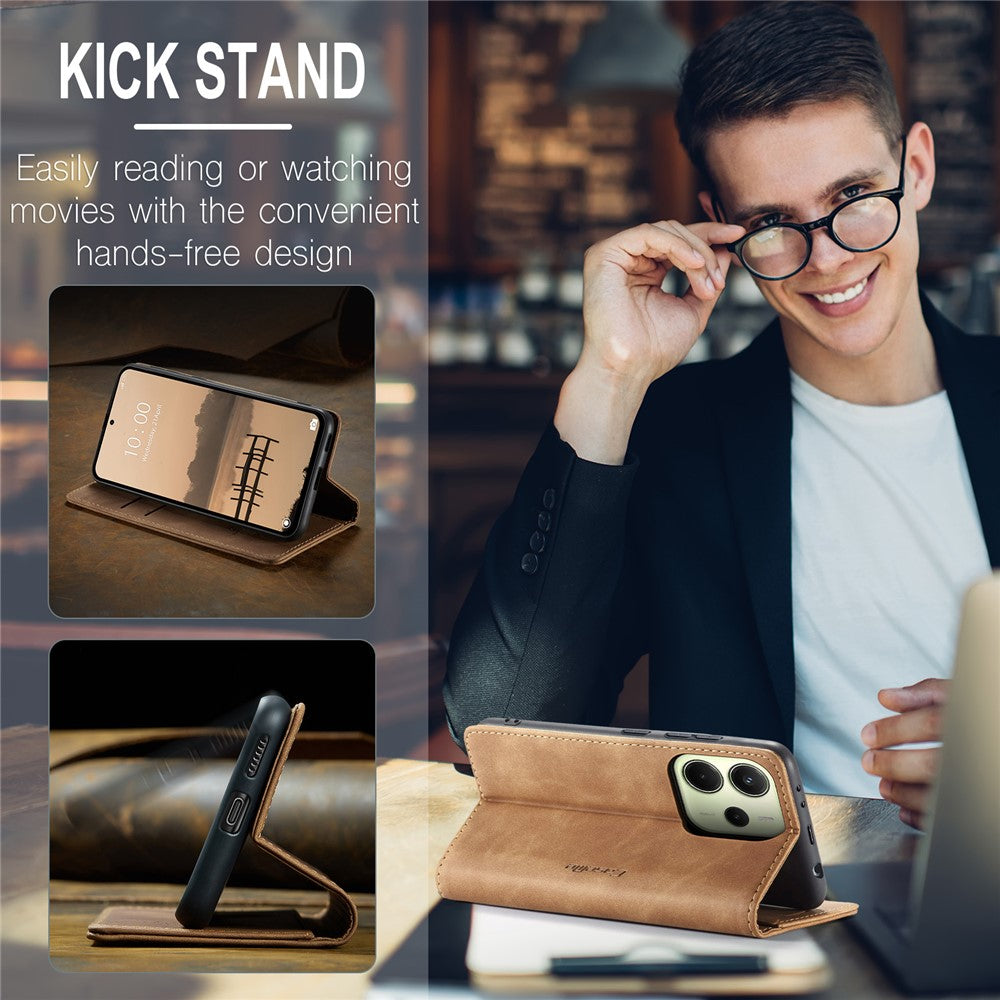 CASEME For Xiaomi Redmi Note 14 4G (164.84mm) Wallet Case  013 Series PU Leather Phone Cover Stand