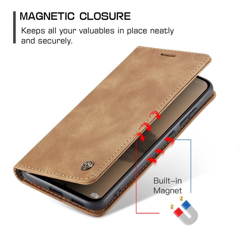 CASEME For Xiaomi Redmi Note 14 4G (164.84mm) Wallet Case  013 Series PU Leather Phone Cover Stand