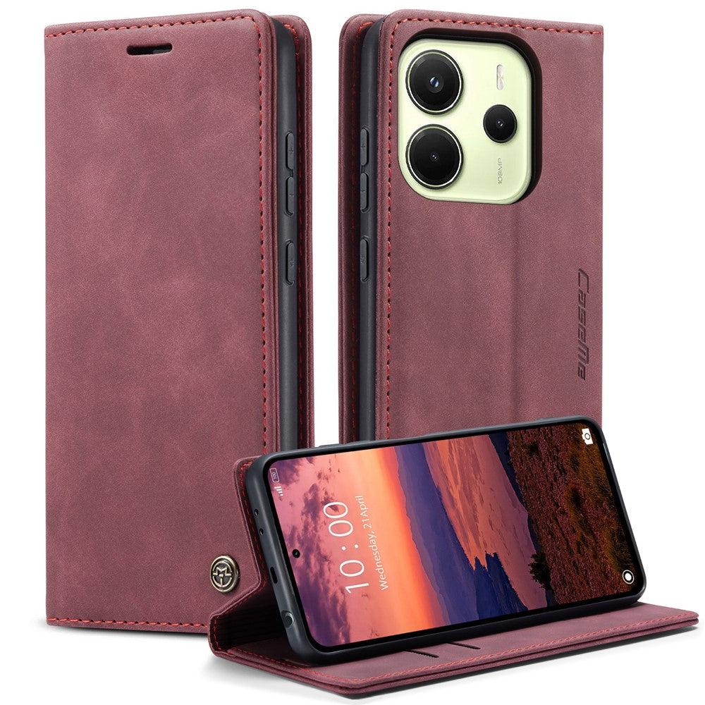 CASEME For Xiaomi Redmi Note 14 4G (164.84mm) Wallet Case  013 Series PU Leather Phone Cover Stand