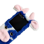 For Samsung Galaxy Z Flip7 5G Case Plush Cow Hard PC Protective Phone Cover