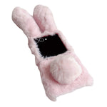 For Samsung Galaxy Z Flip7 5G Case Bunny Ears Winter Plush Hard PC Phone Cover