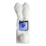 For Samsung Galaxy Z Flip7 5G Case Bunny Ears Winter Plush Hard PC Phone Cover