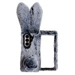 Til Samsung Galaxy Z Fold7 5G Etui Kaninører Vinter Plys Hård PC Telefoncover