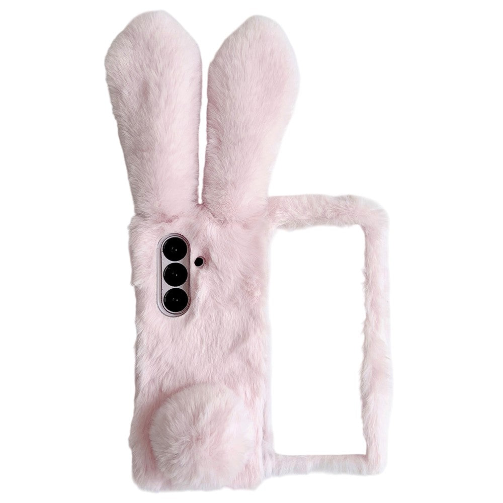 Til Samsung Galaxy Z Fold7 5G Etui Kaninører Vinter Plys Hård PC Telefoncover